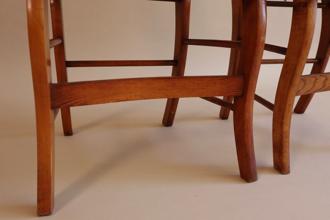 Early 20th Century Pair of Walnut Frame Chairs With Cane Seats