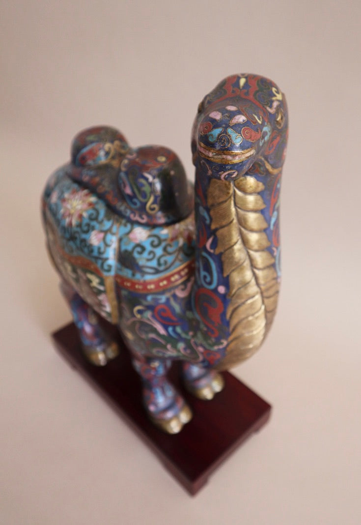 Early 1900s Antique Cloisonné Lidded Camel