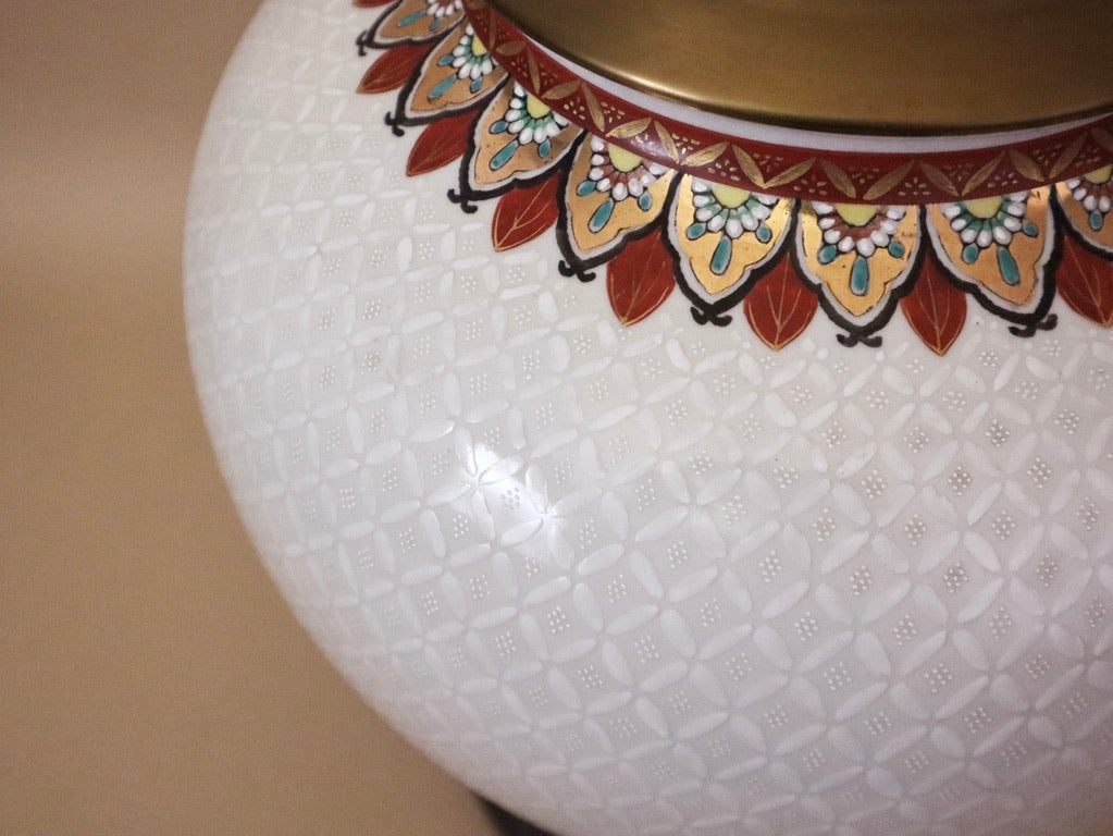 Vintage Large Hand-Painted Lamp