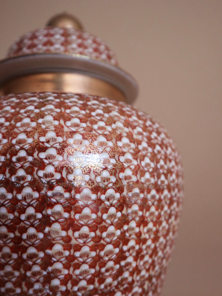 Large Tangerine Lidded Kutani Ginger Jar