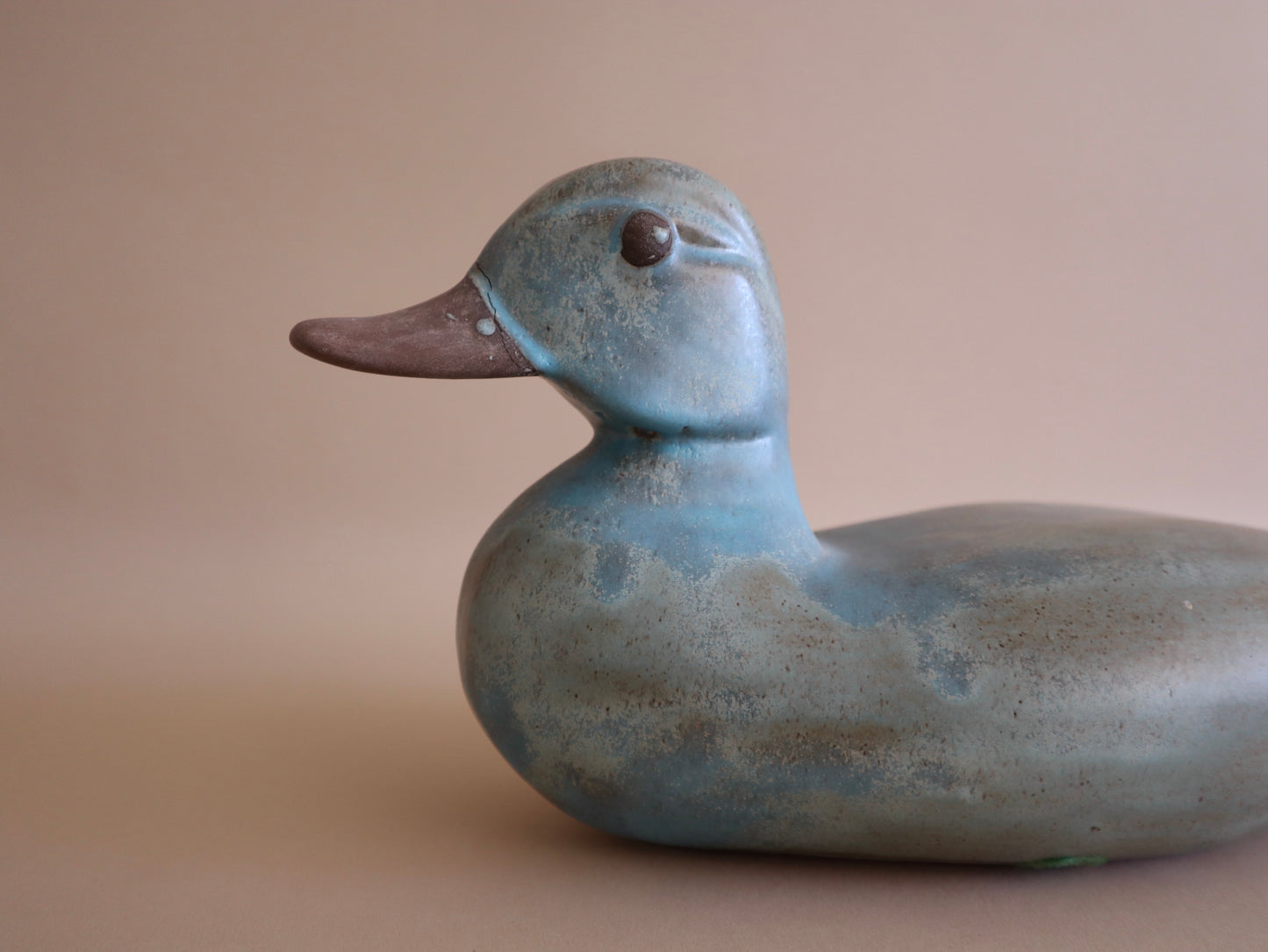 Vintage Ceramic Turquoise Duck Decoy