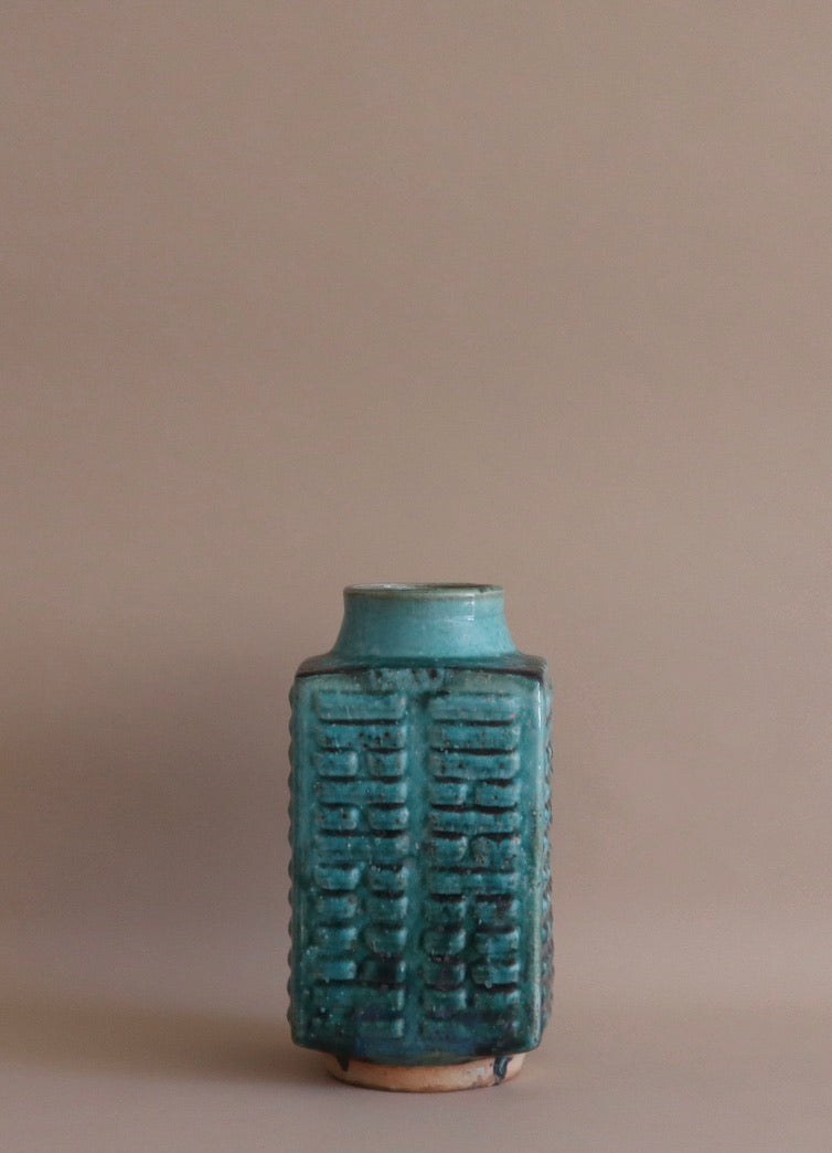 Large Mid Century Turquoise Glaze Chinese Vase
