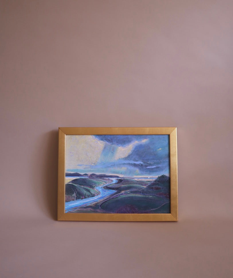 1980s Framed Coastal Oil Painting by Don Burgess