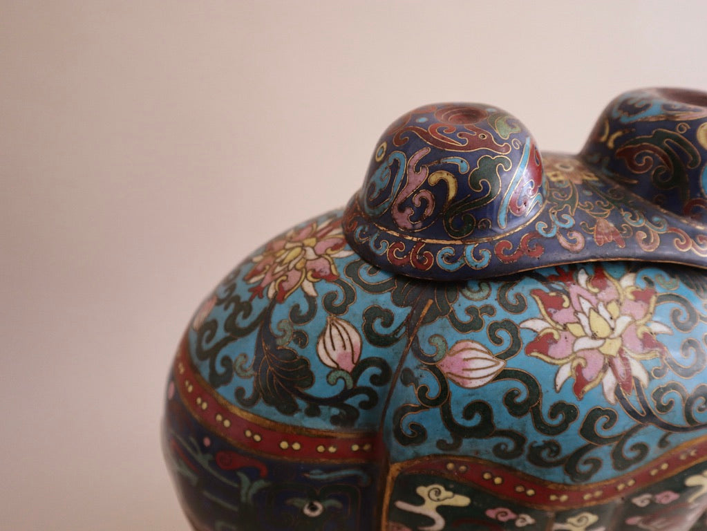 Early 1900s Antique Cloisonné Lidded Camel