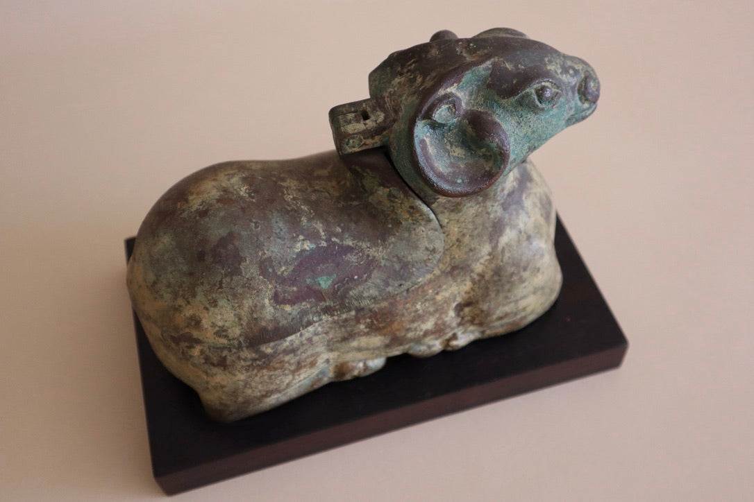 1940s Lidded Iron Ram Figure