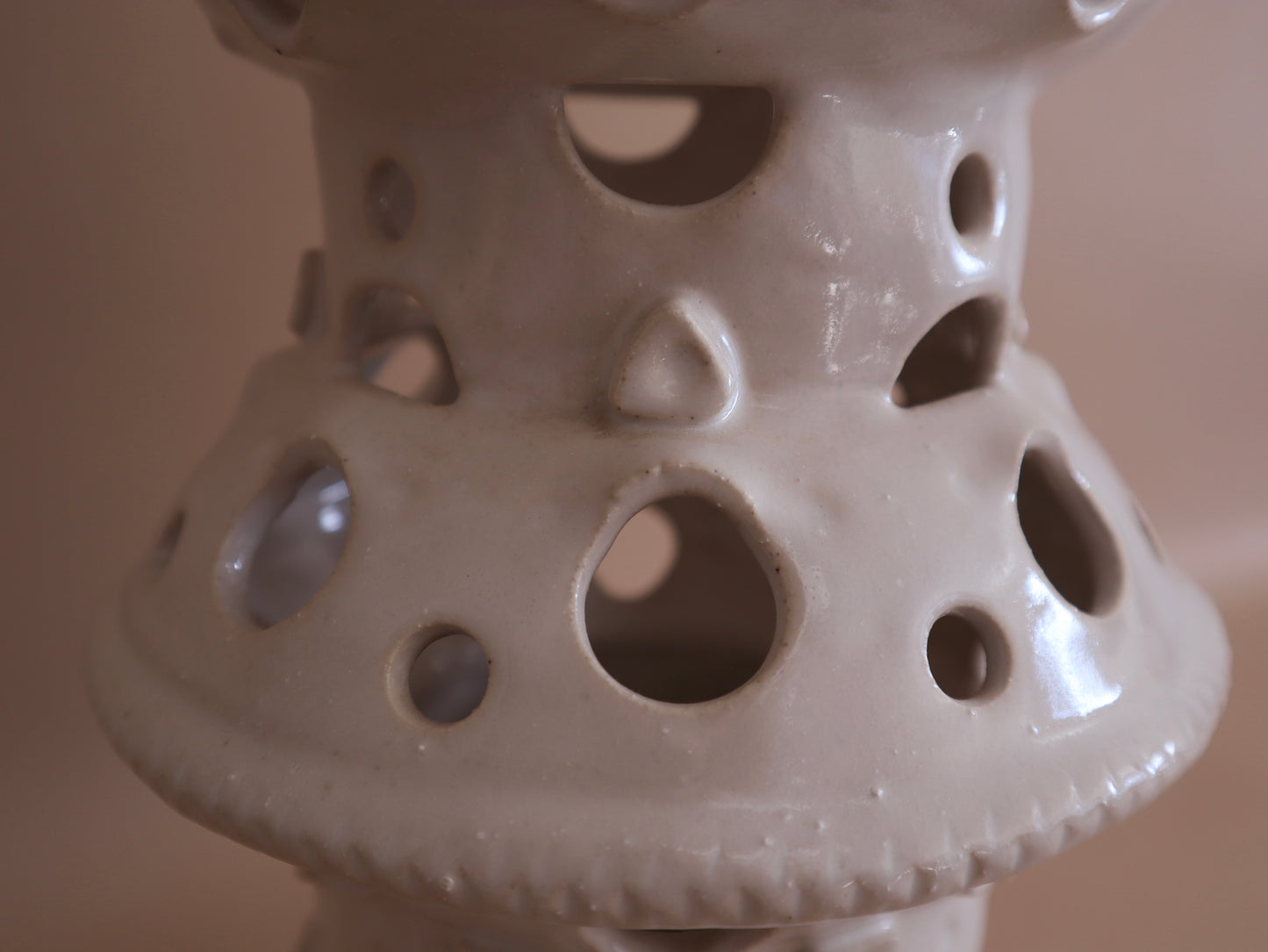Vintage Hand-Made Ceramic Pagoda Lantern Lamp