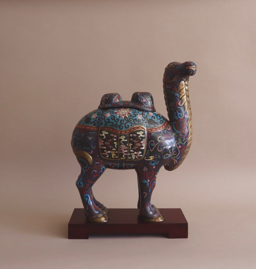 Early 1900s Antique Cloisonné Lidded Camel