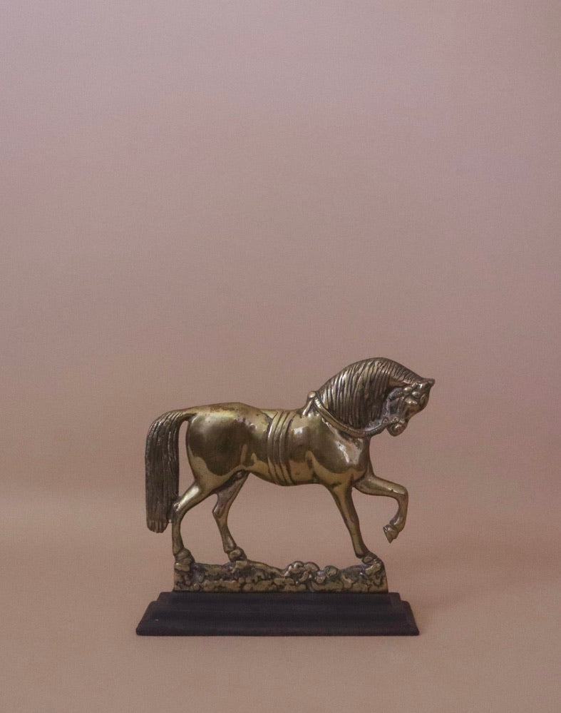 Brass Horse on Stand