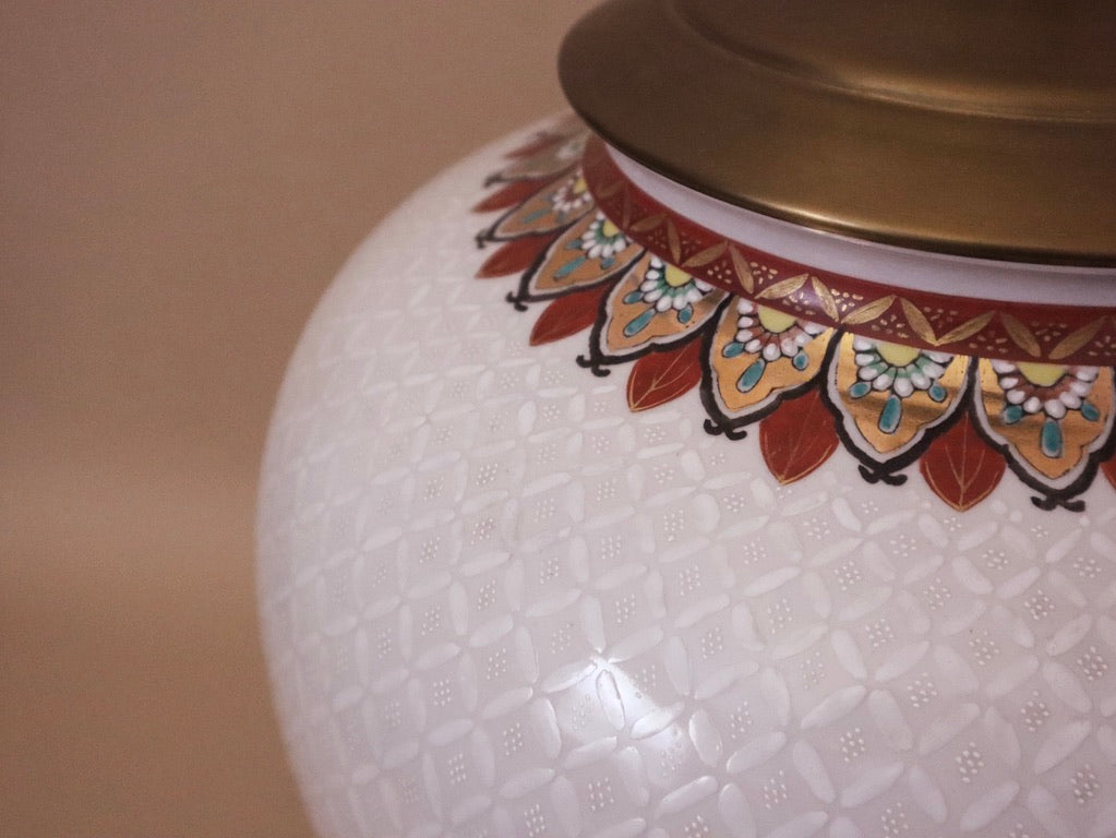 Vintage Large Hand-Painted Lamp
