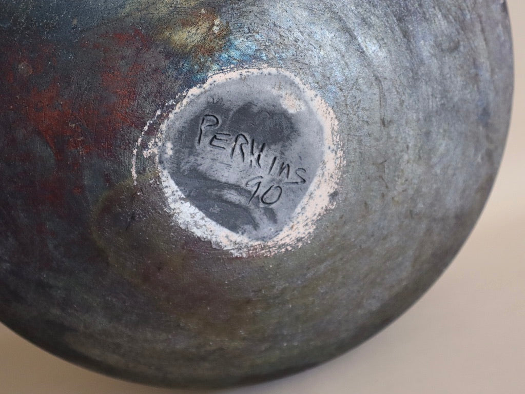 1990s Raku Vessel by Jeffrey Perkins