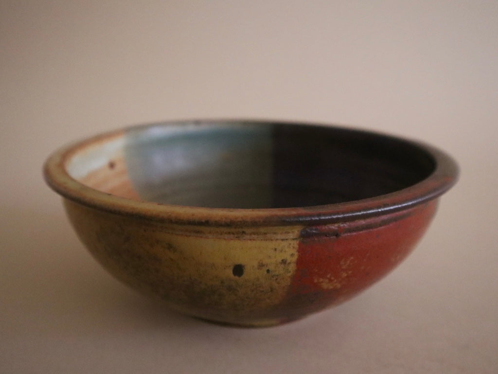 Studio Pottery Multi-Glaze Drip Bowl