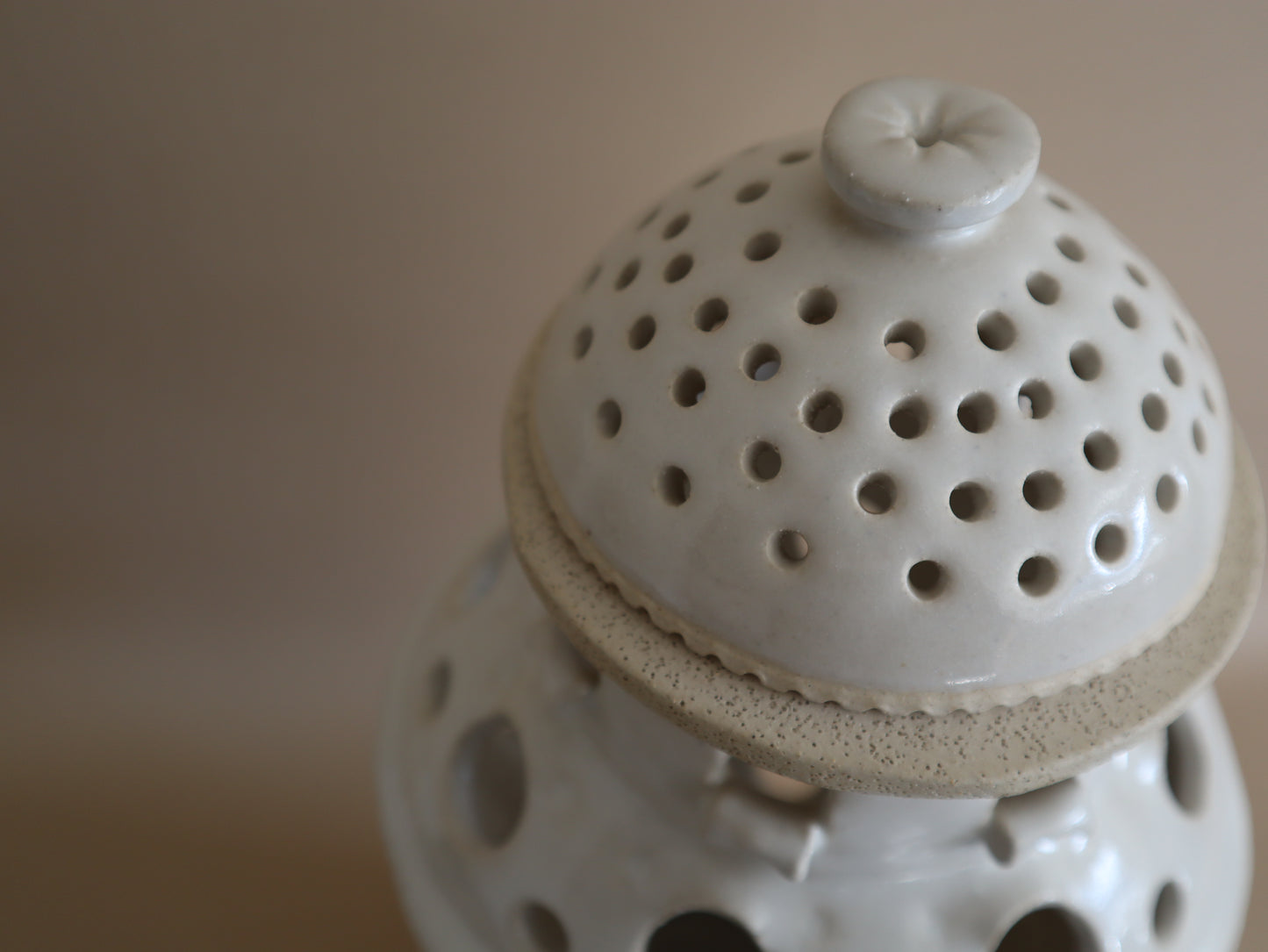 Vintage Hand-Made Ceramic Pagoda Lantern Lamp