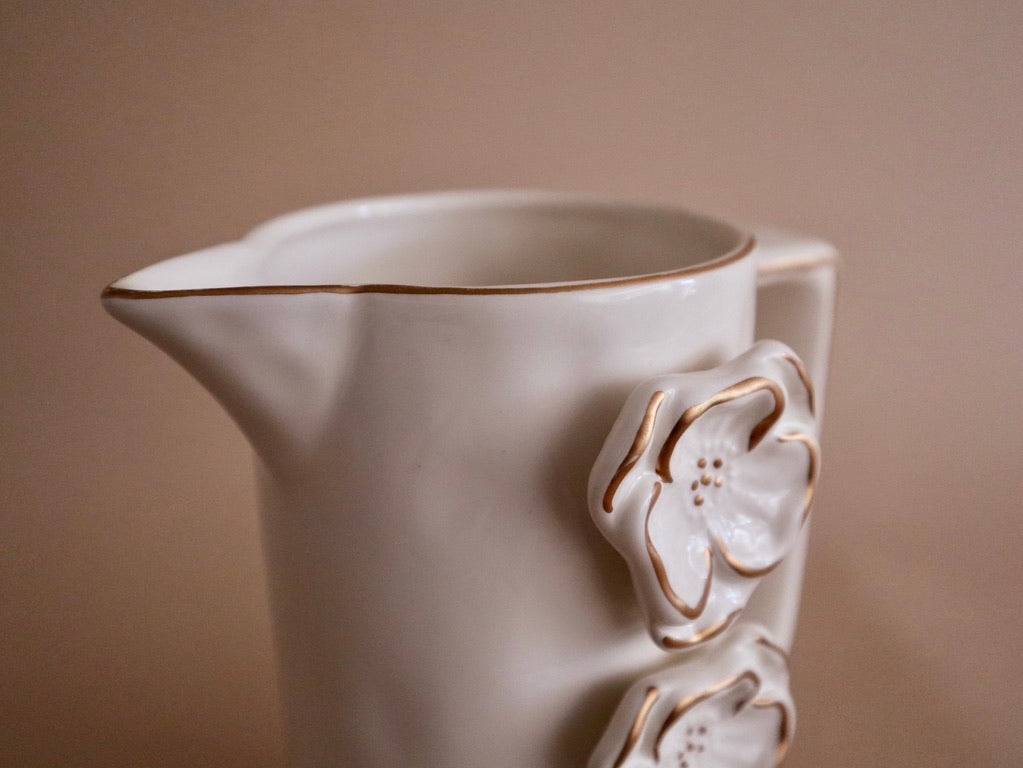 Tres Flores Porcelain Pitcher
