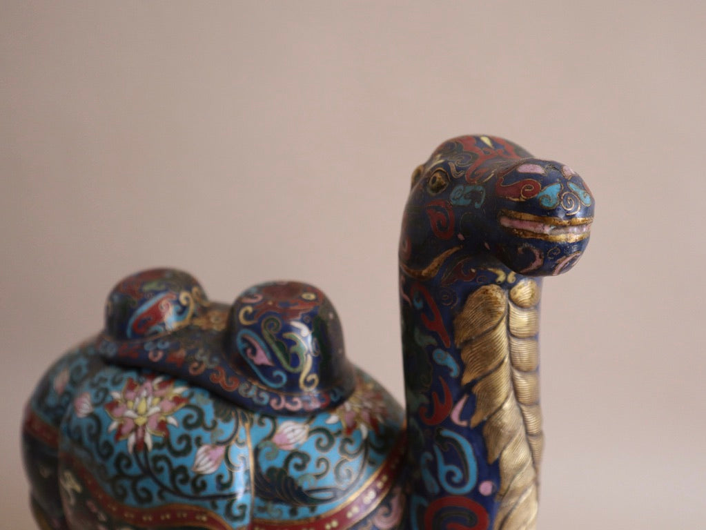 Early 1900s Antique Cloisonné Lidded Camel