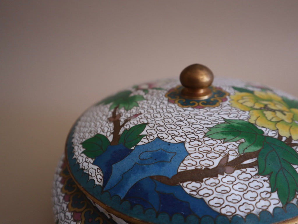 Antique Cloisonné Round Box