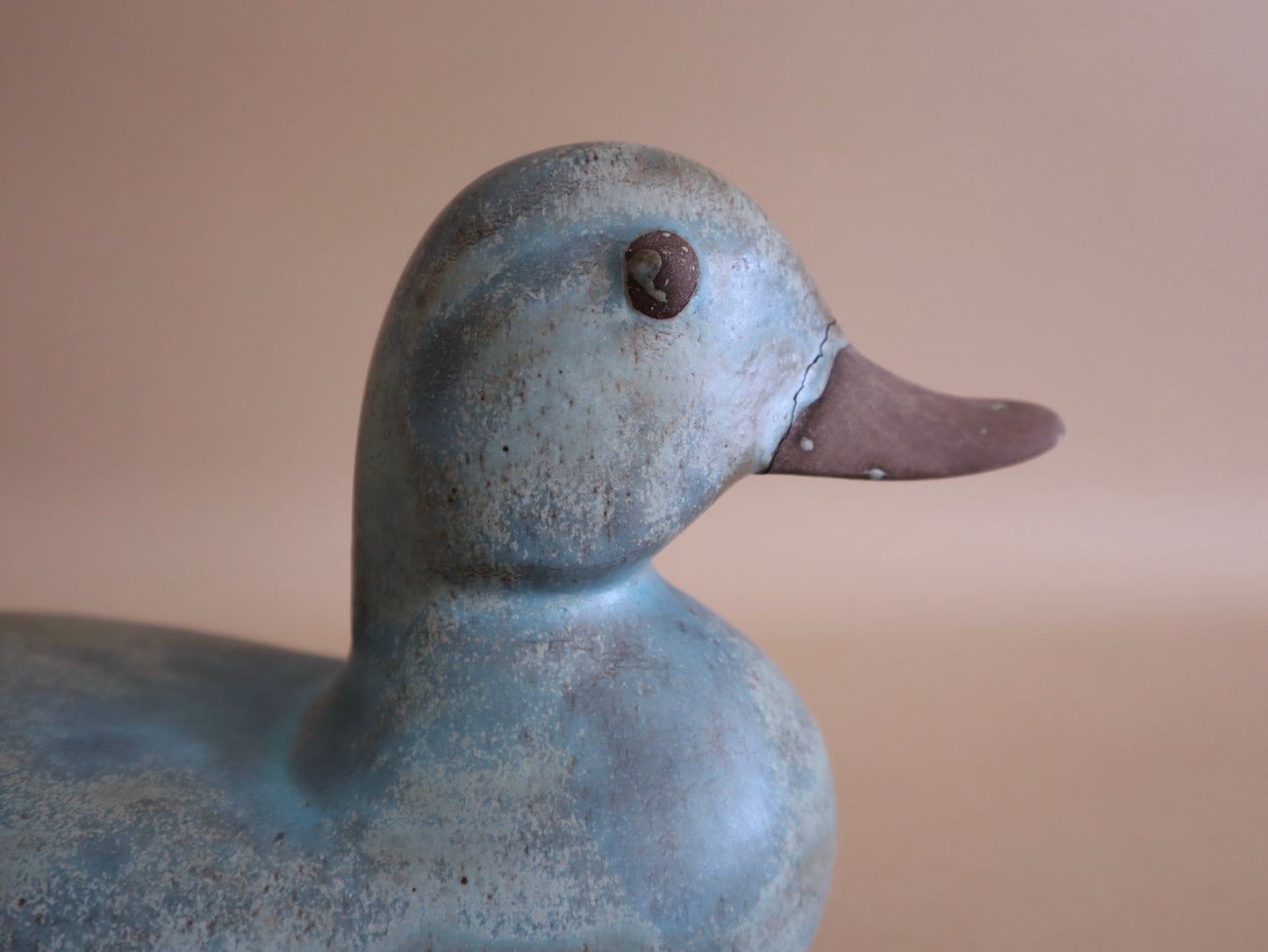 Vintage Ceramic Turquoise Duck Decoy