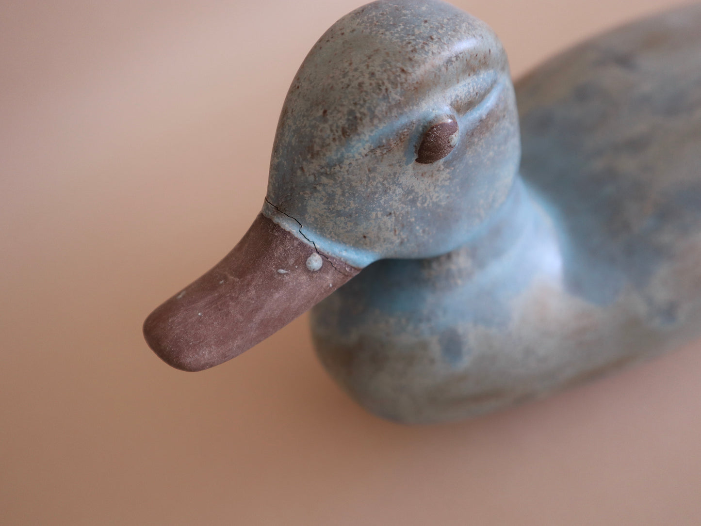 Vintage Ceramic Turquoise Duck Decoy