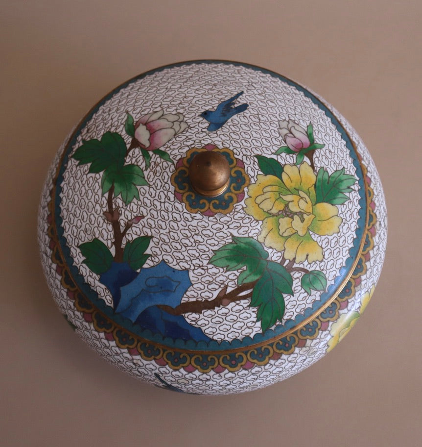 Antique Cloisonné Round Box