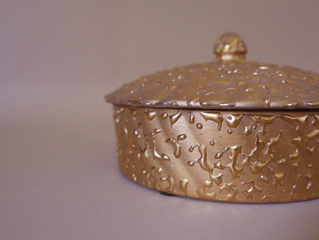 Weeping Gold Round Lidded Box