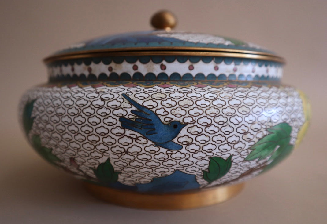 Antique Cloisonné Round Box