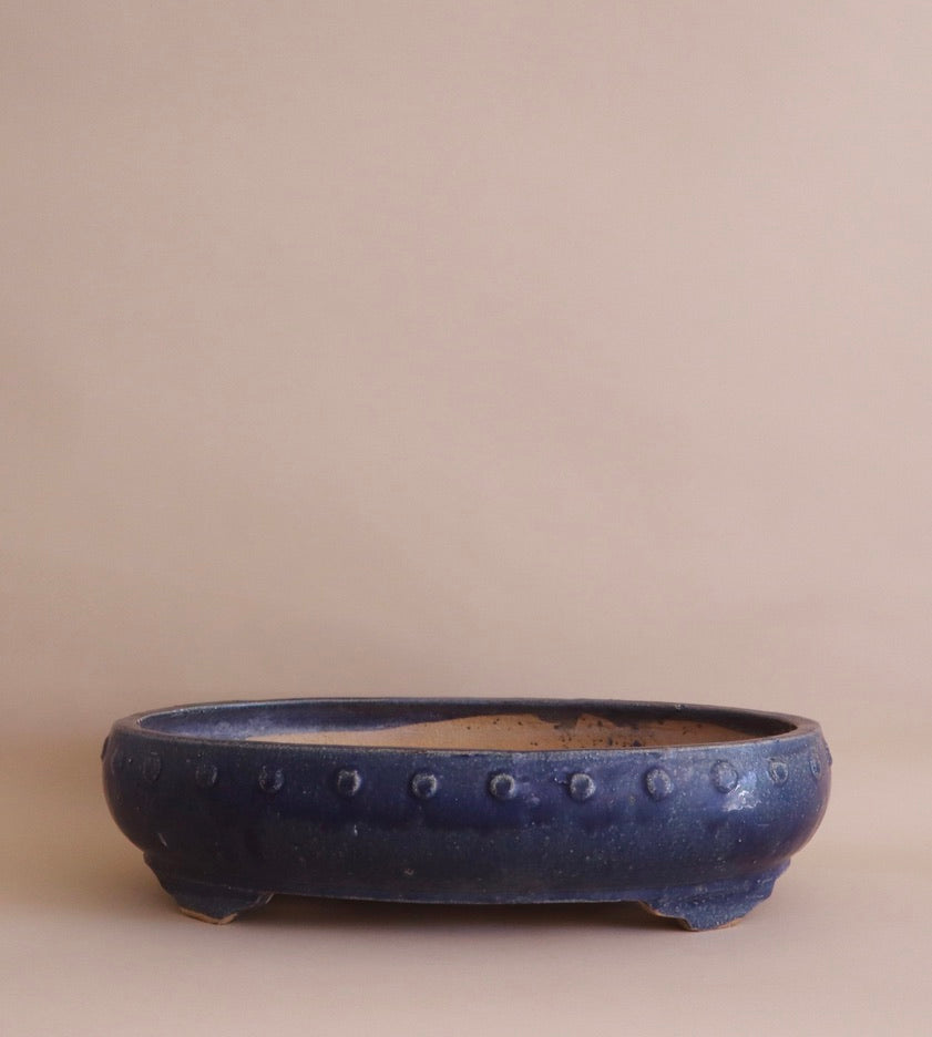 Large Shiwan Blue Glazed Ceramic Planter