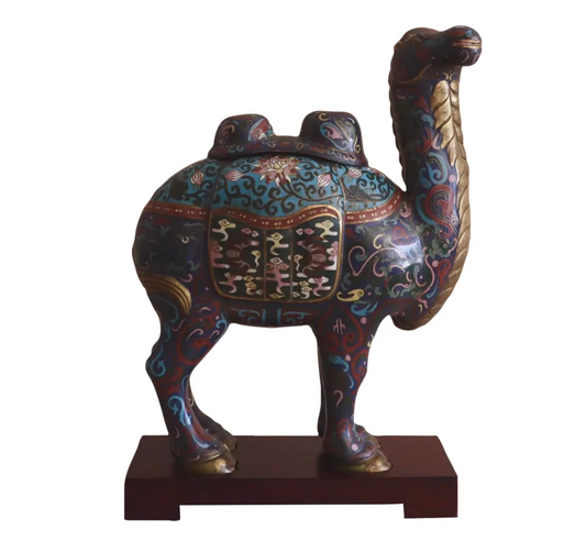 Early 1900s Antique Cloisonné Lidded Camel