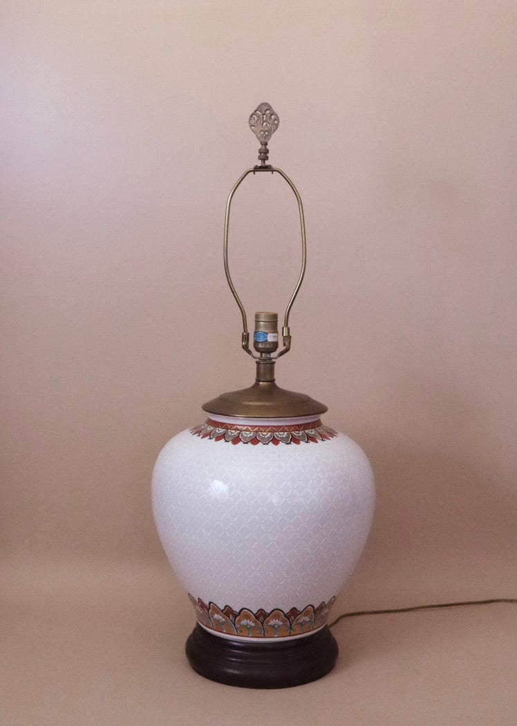 Vintage Large Hand-Painted Lamp