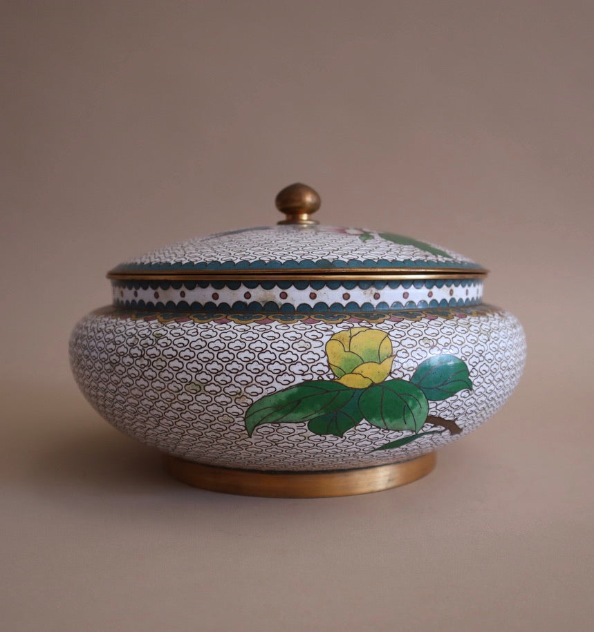Antique Cloisonné Round Box