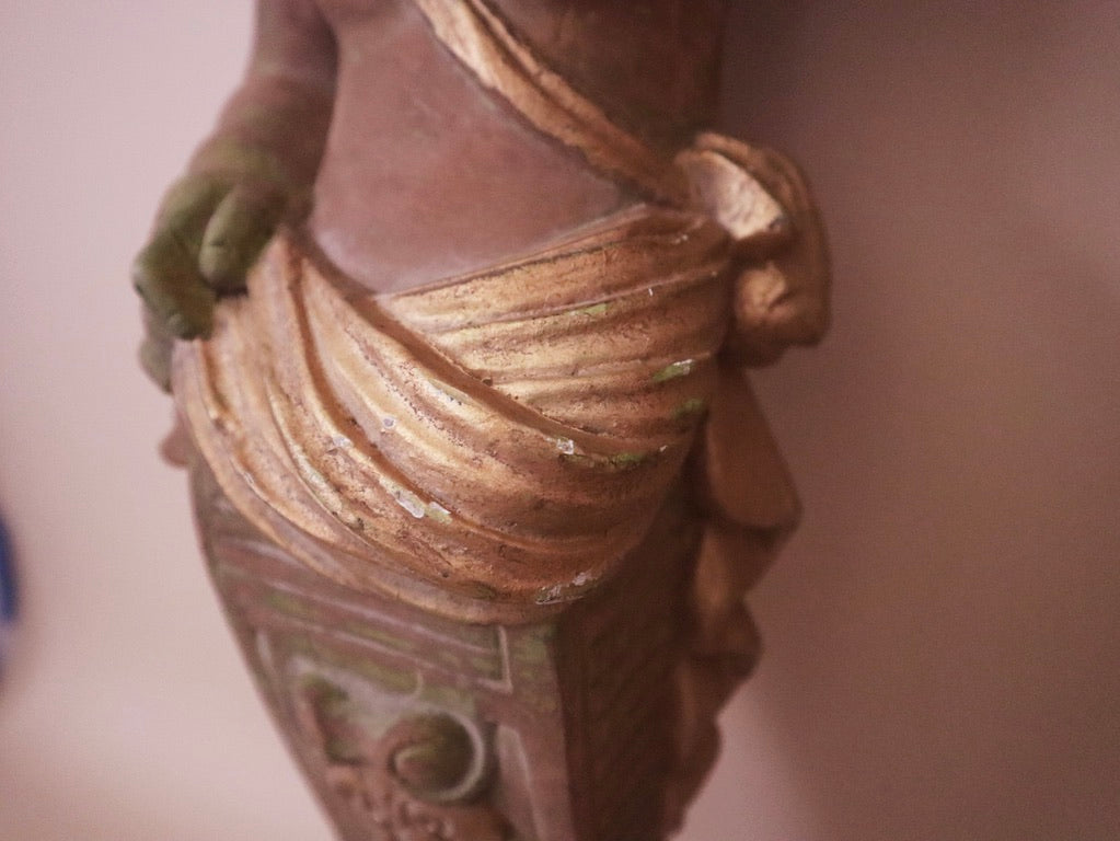 Pair of Wood Carved Caryatids