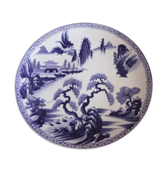 Large Early 20th Century Blue & White Plate