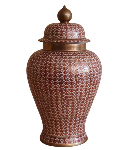 Large Tangerine Lidded Kutani Ginger Jar