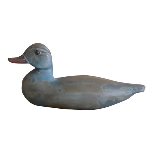 Vintage Ceramic Turquoise Duck Decoy
