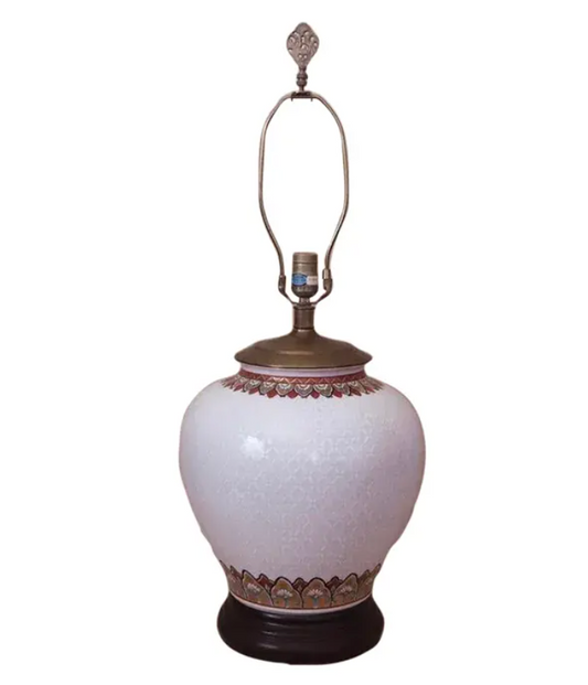 Vintage Large Hand-Painted Lamp