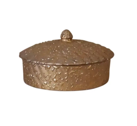 Weeping Gold Round Lidded Box